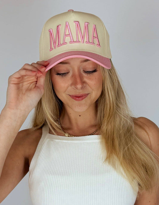 MAMA Vintage Trucker Hat-Pink