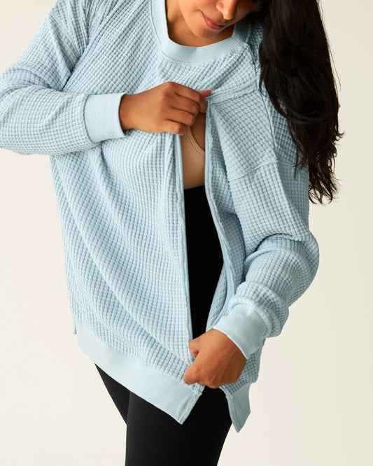 Joelle Thermal Maternity & Nursing Top | Powder Blue