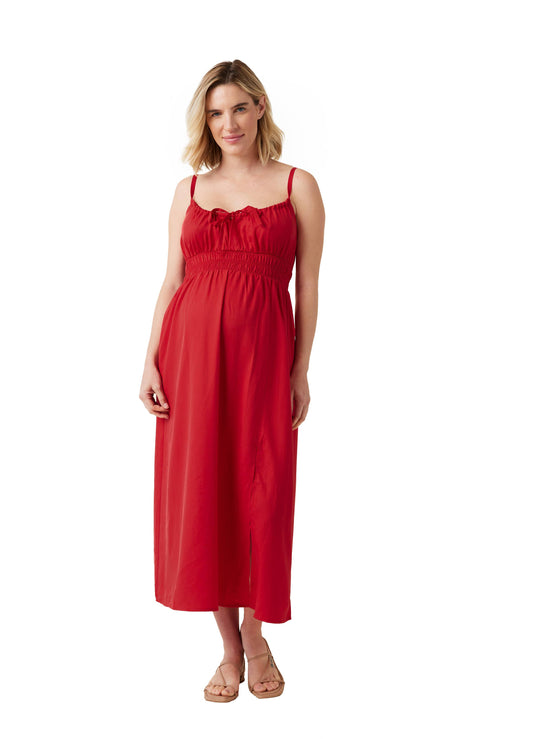 Women's Maternity Strappy Versatile Midi Dress