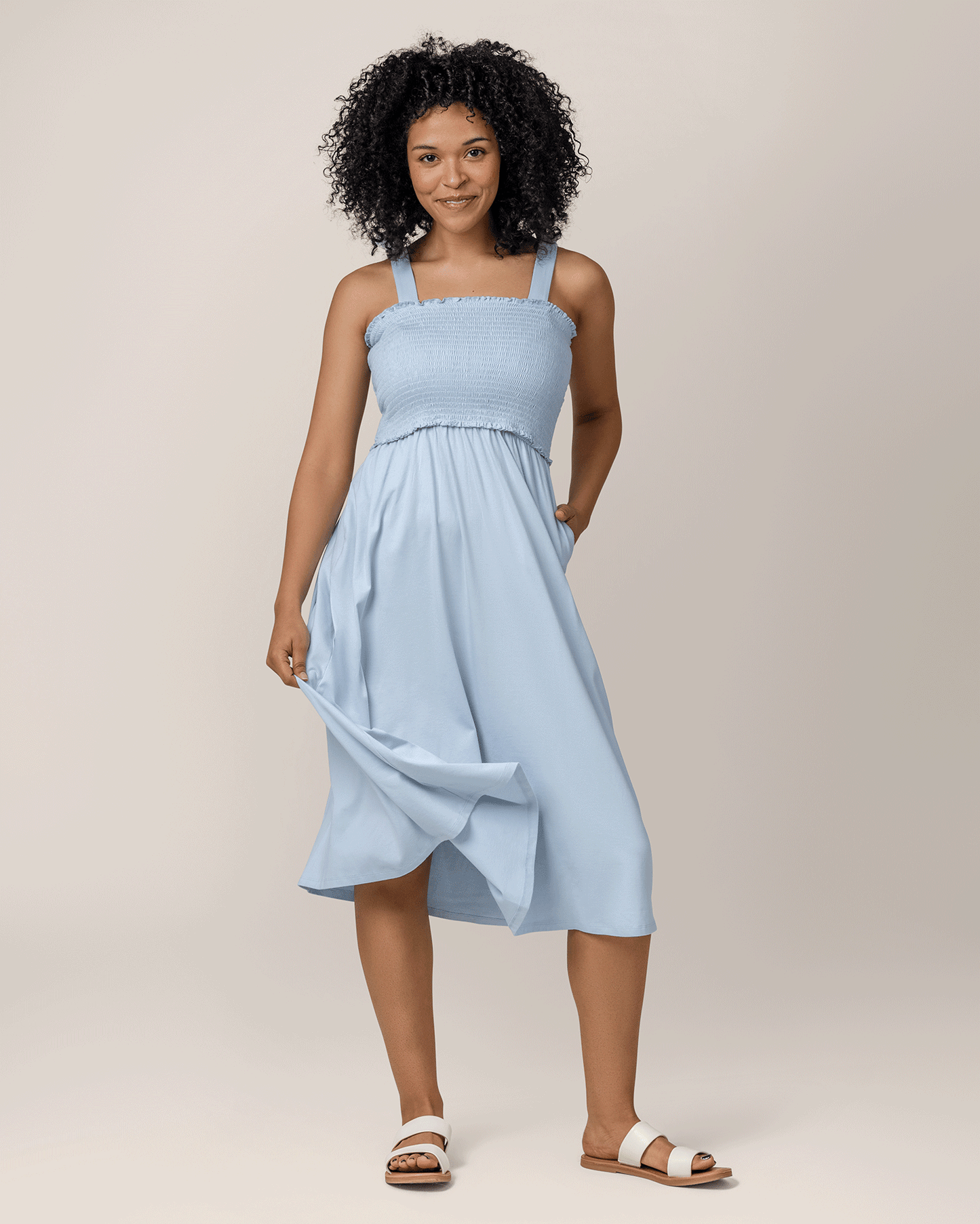 Smocked Maternity & Nursing Dress