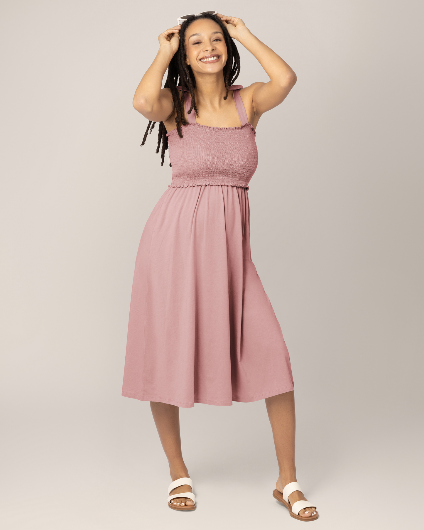 Smocked Maternity & Nursing Dress