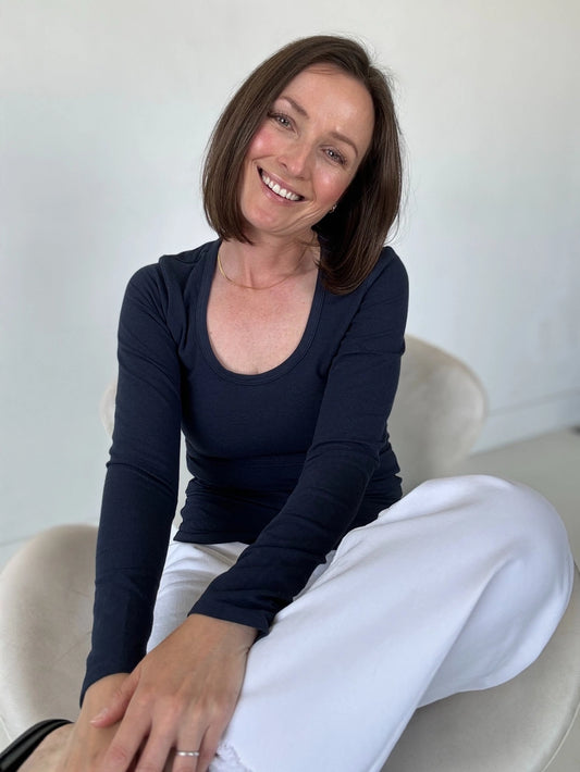 Little Breastfeeding Top - Navy