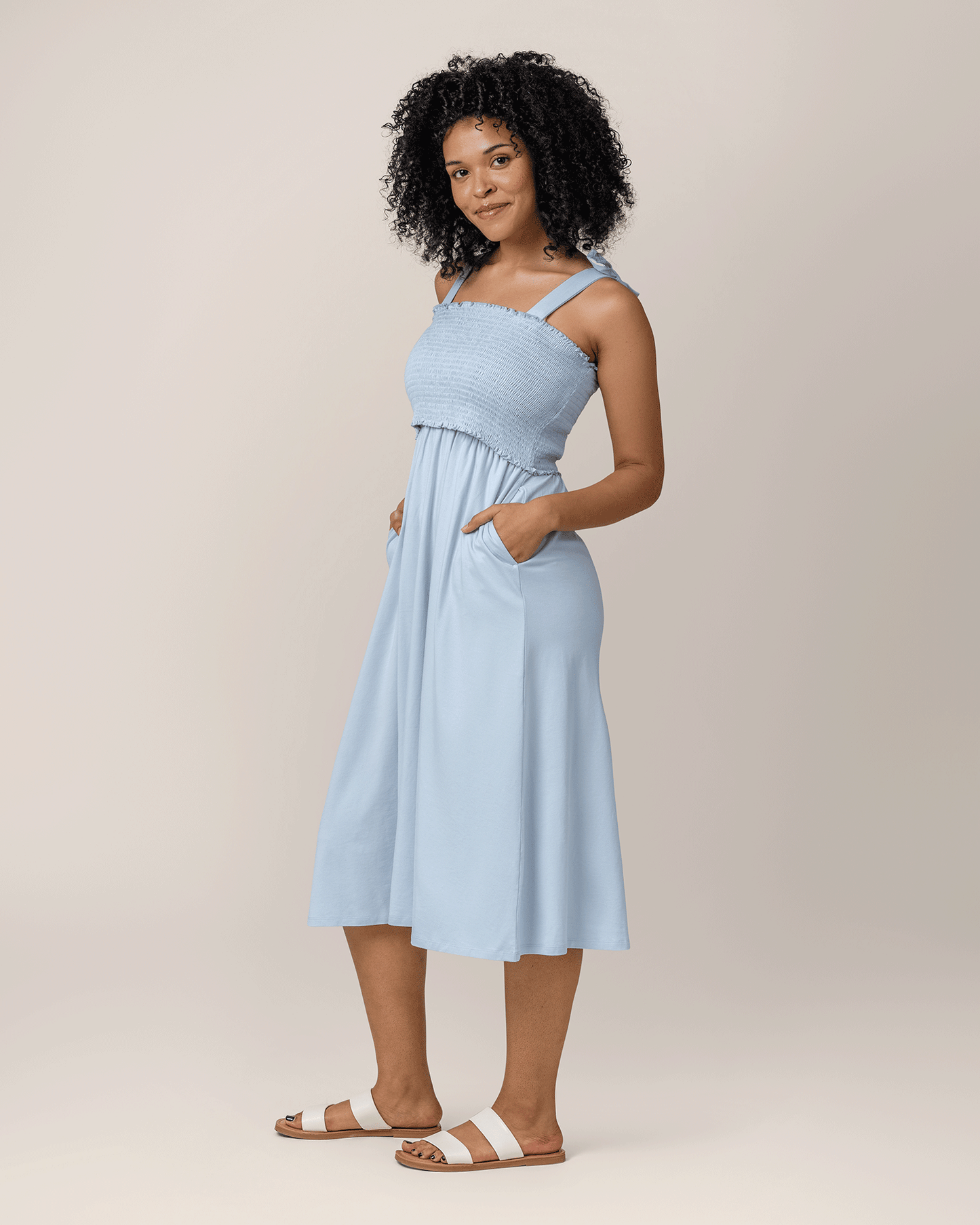 Smocked Maternity & Nursing Dress