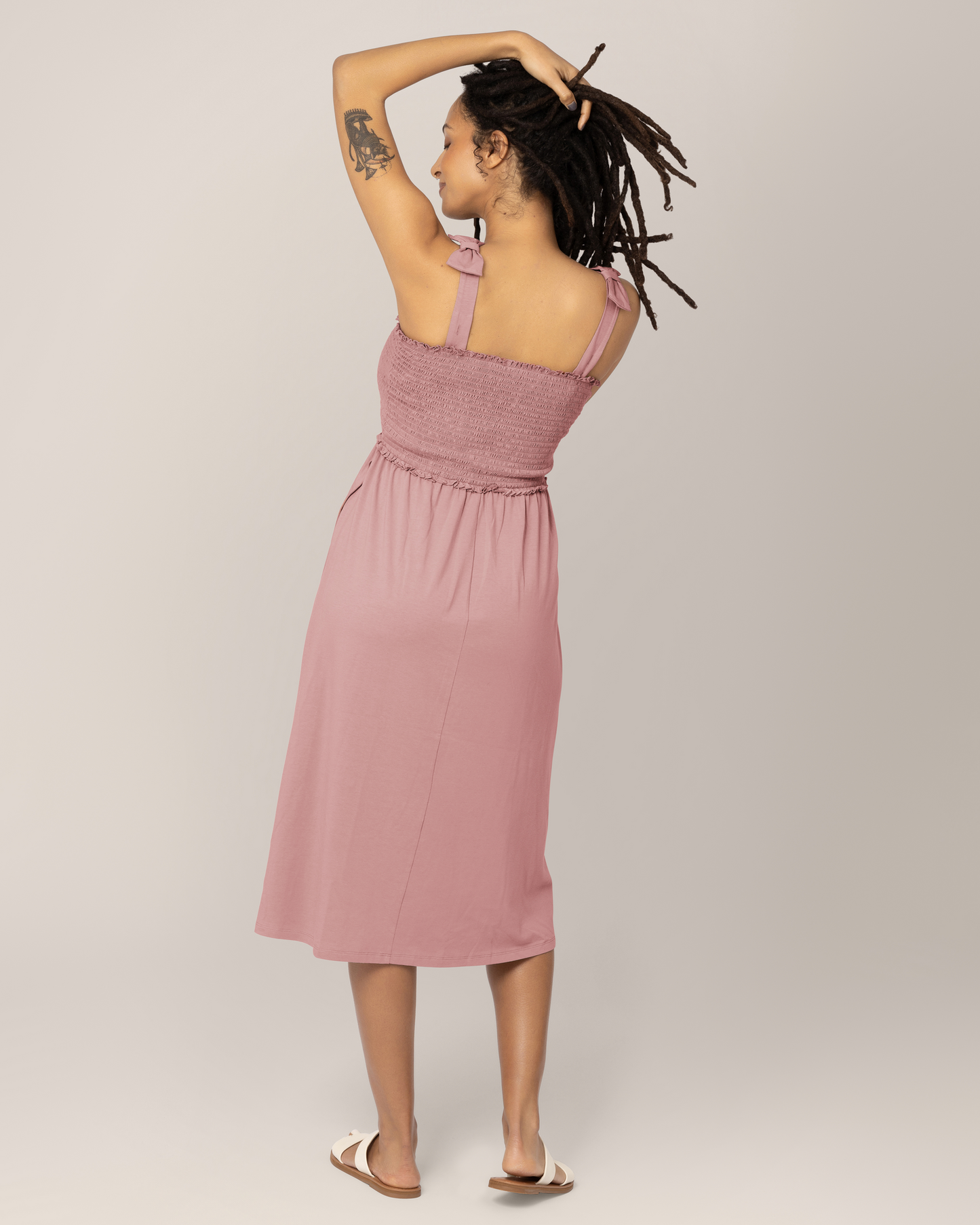 Smocked Maternity & Nursing Dress