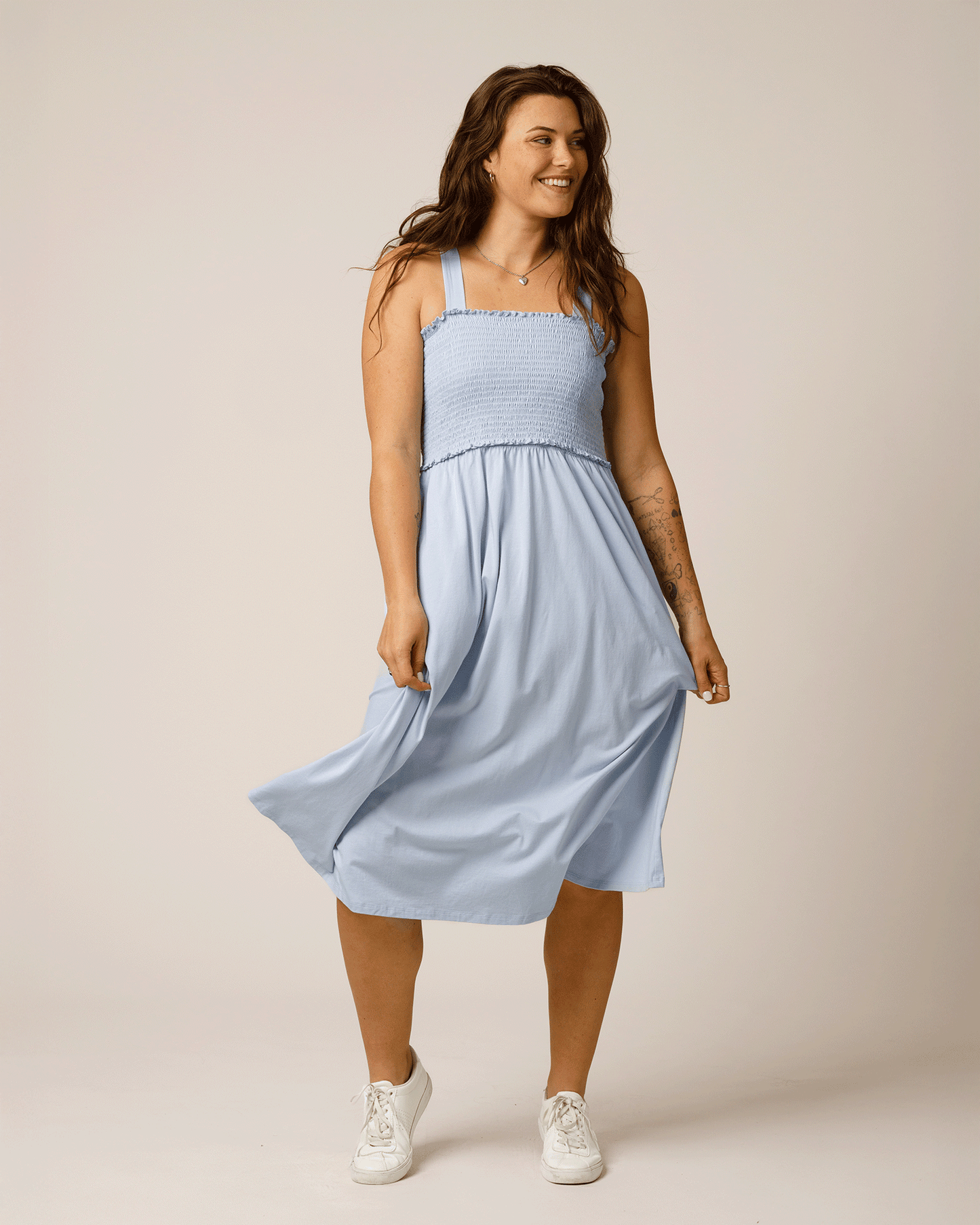 Smocked Maternity & Nursing Dress