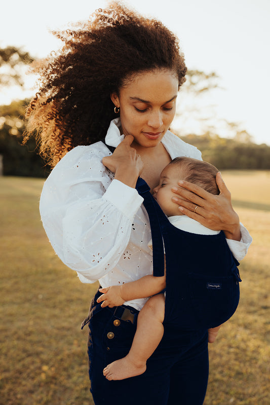 the corduroy mumsie 3-in-1 overall (runs small - recommend sizing up)