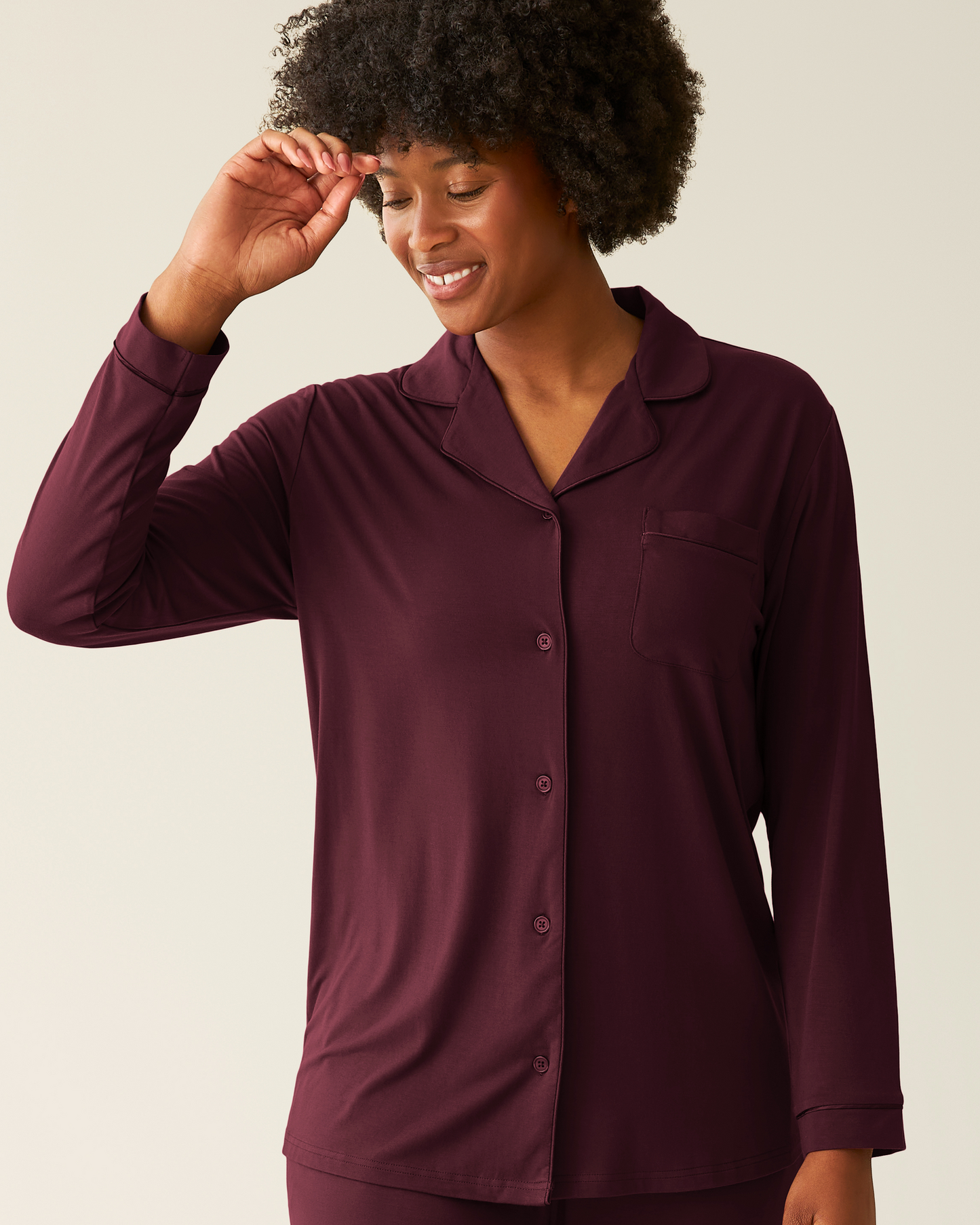 Clea Bamboo Classic Long Sleeve Maternity & Nursing Pajamas