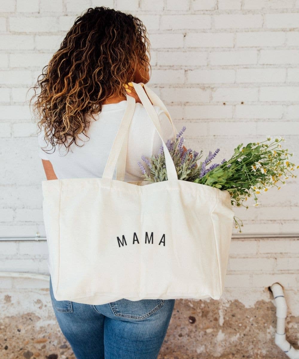 Mama Canvas Tote Bag | Stylish Eco-Friendly Diaper Bag