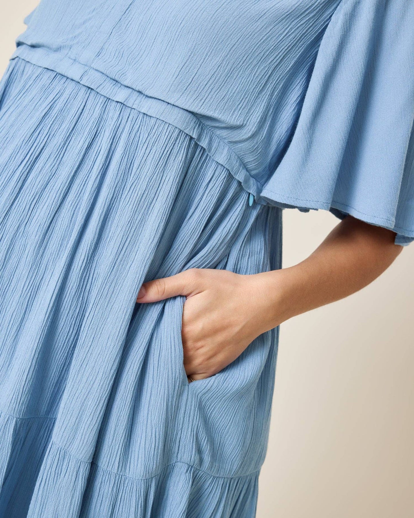 Marlowe Maternity & Nursing Mini Dress | Vintage Blue