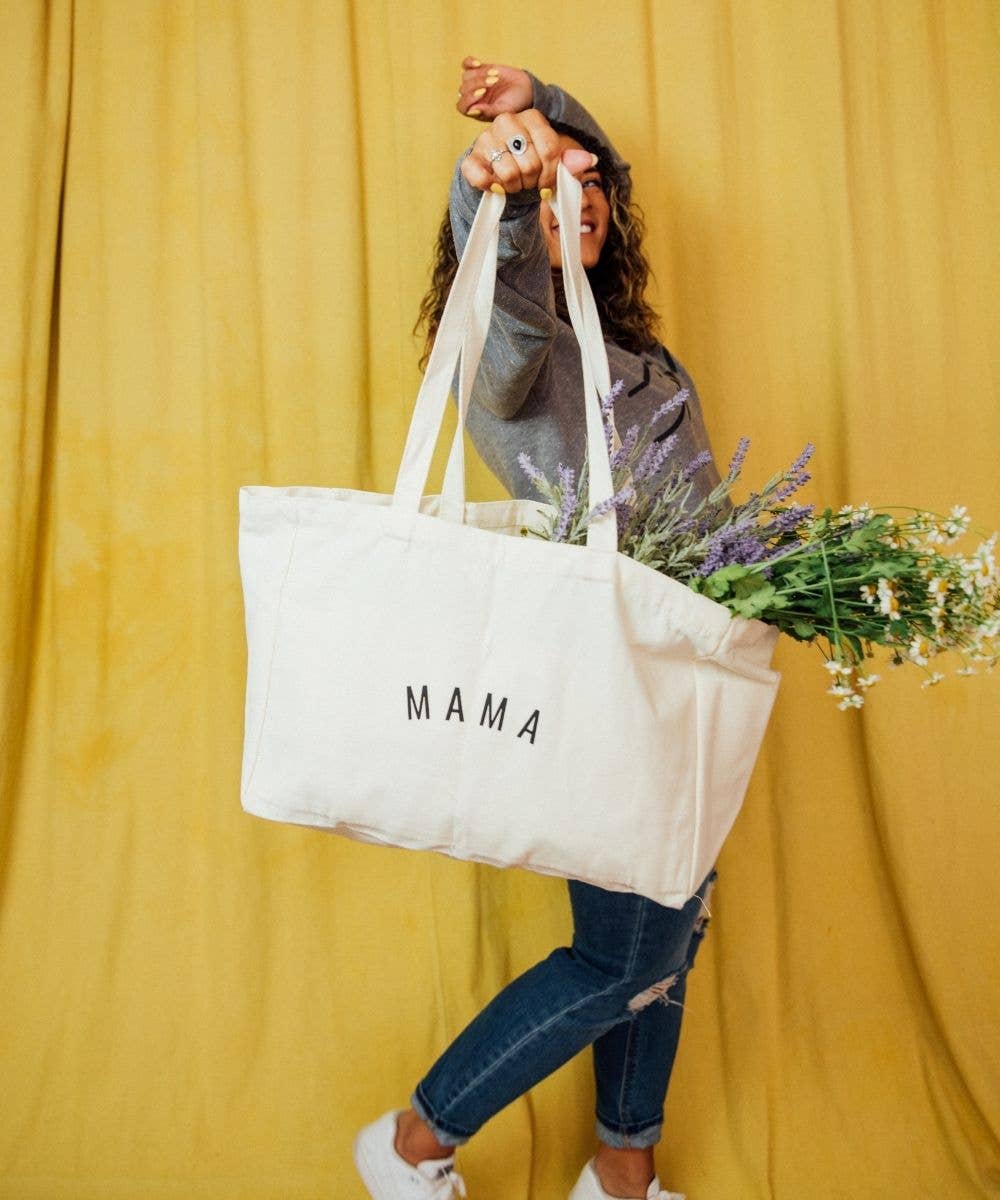 Mama Canvas Tote Bag | Stylish Eco-Friendly Diaper Bag