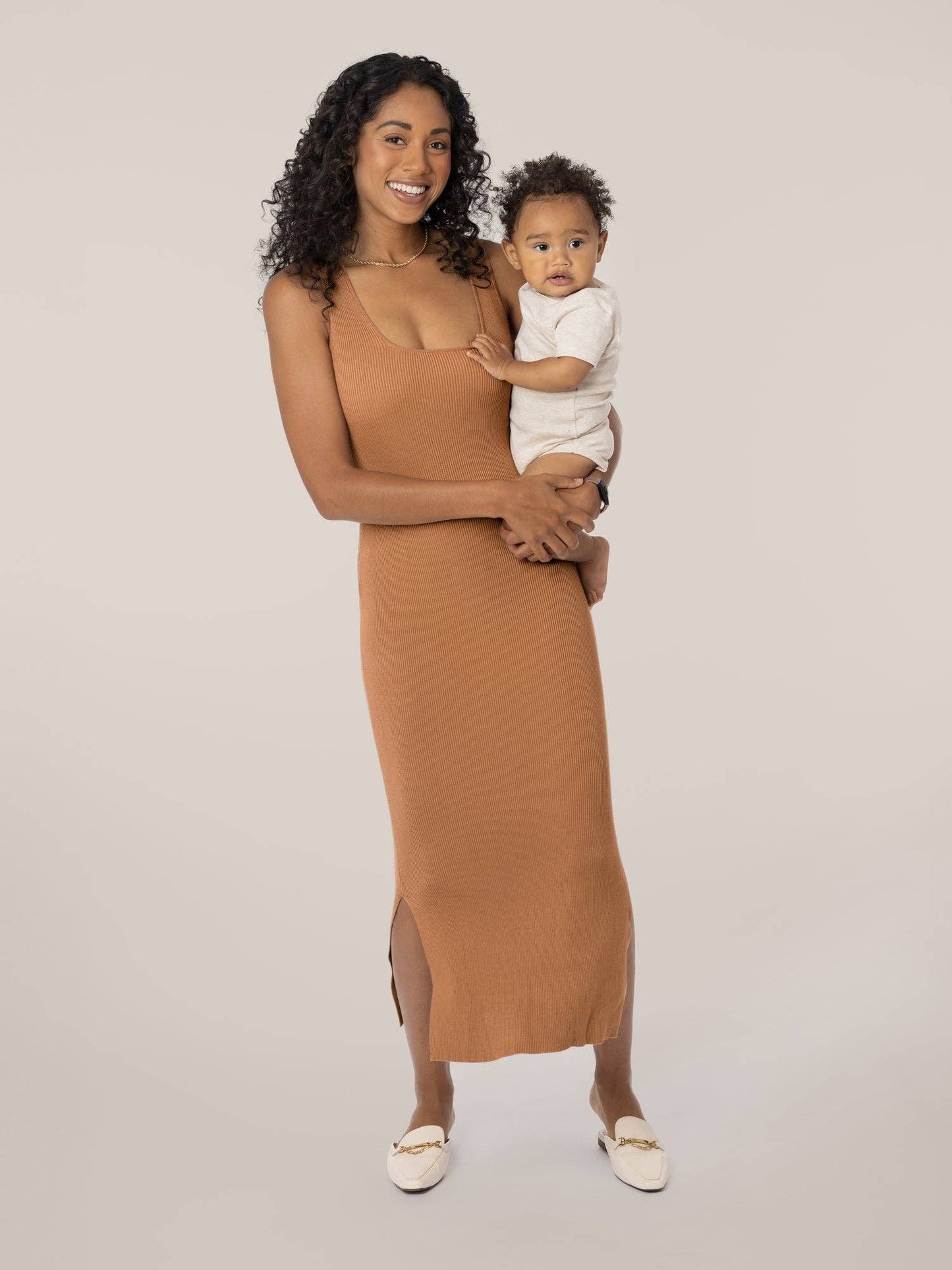 2-in-1 Maternity and Nursing Midi Dress