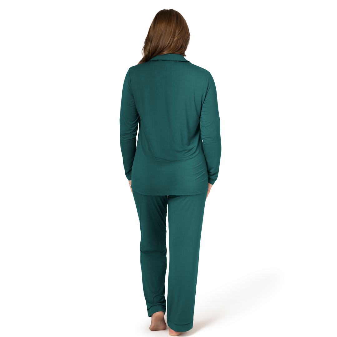 Clea Bamboo Classic Long Sleeve Maternity & Nursing Pajamas