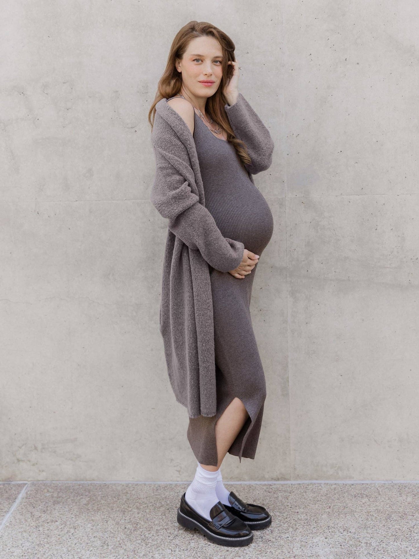 2-in-1 Maternity and Nursing Midi Dress