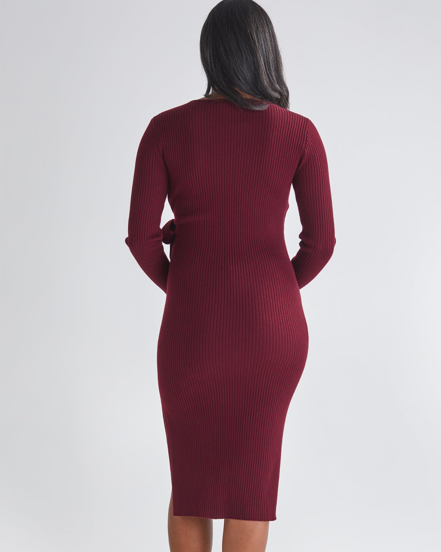Wool Knit Maternity Midi Dress
