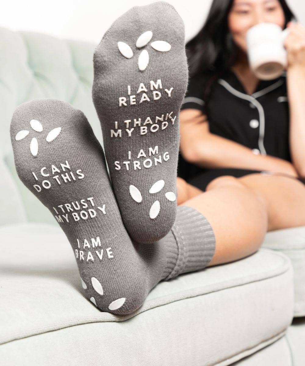 Birth Affirmation Hospital Socks | Labor Delivery Grip Socks