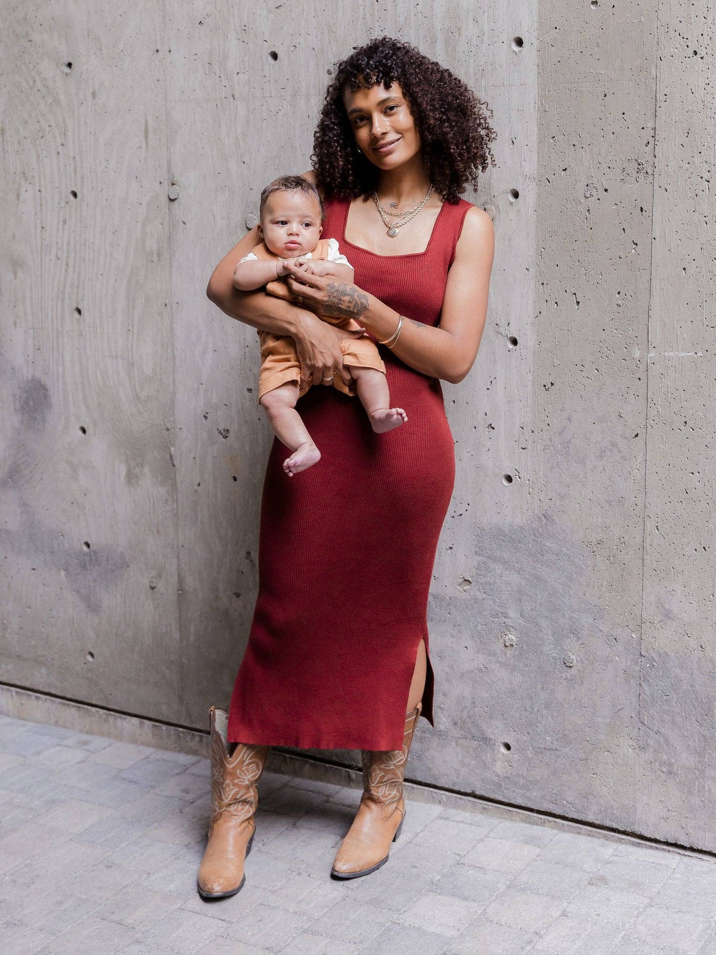 2-in-1 Maternity and Nursing Midi Dress