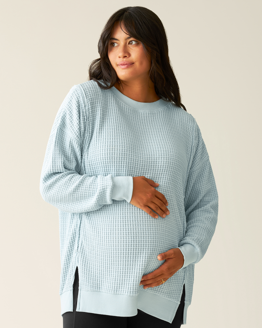 Joelle Thermal Maternity & Nursing Top | Powder Blue