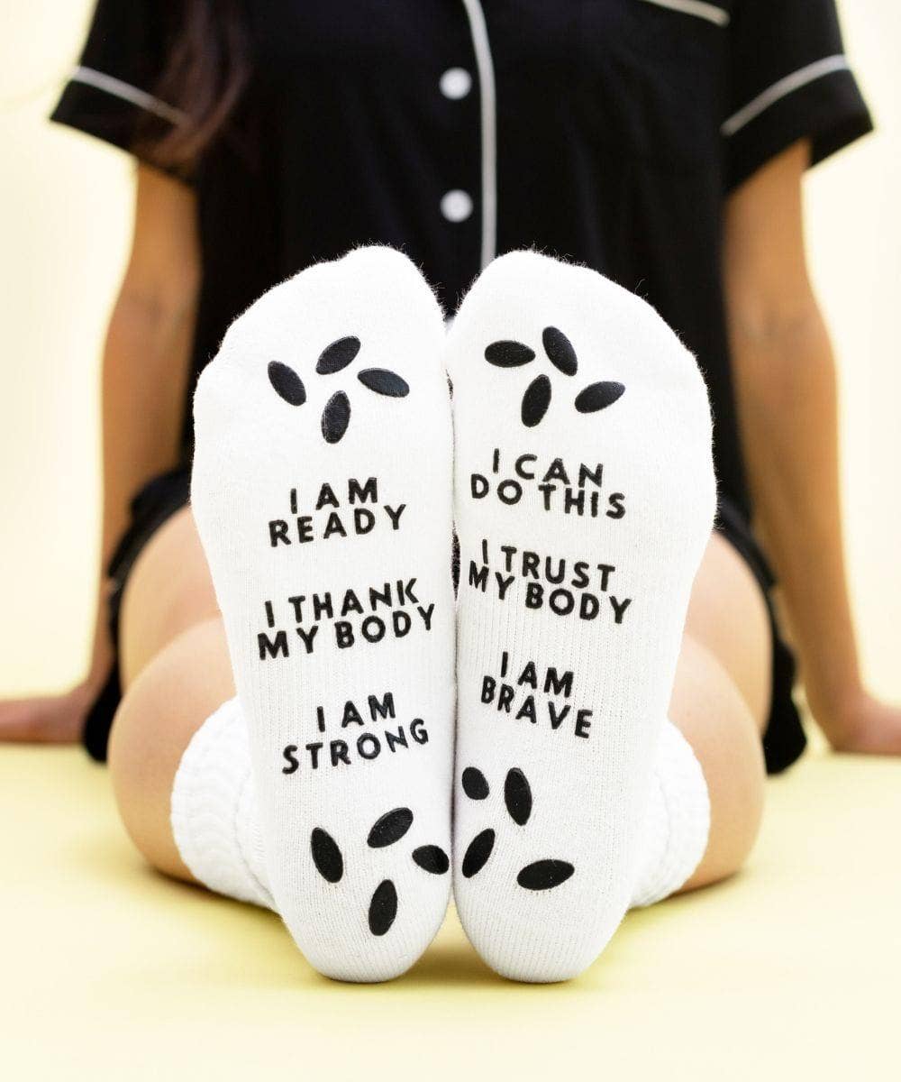 Birth Affirmation Hospital Socks | Labor Delivery Grip Socks