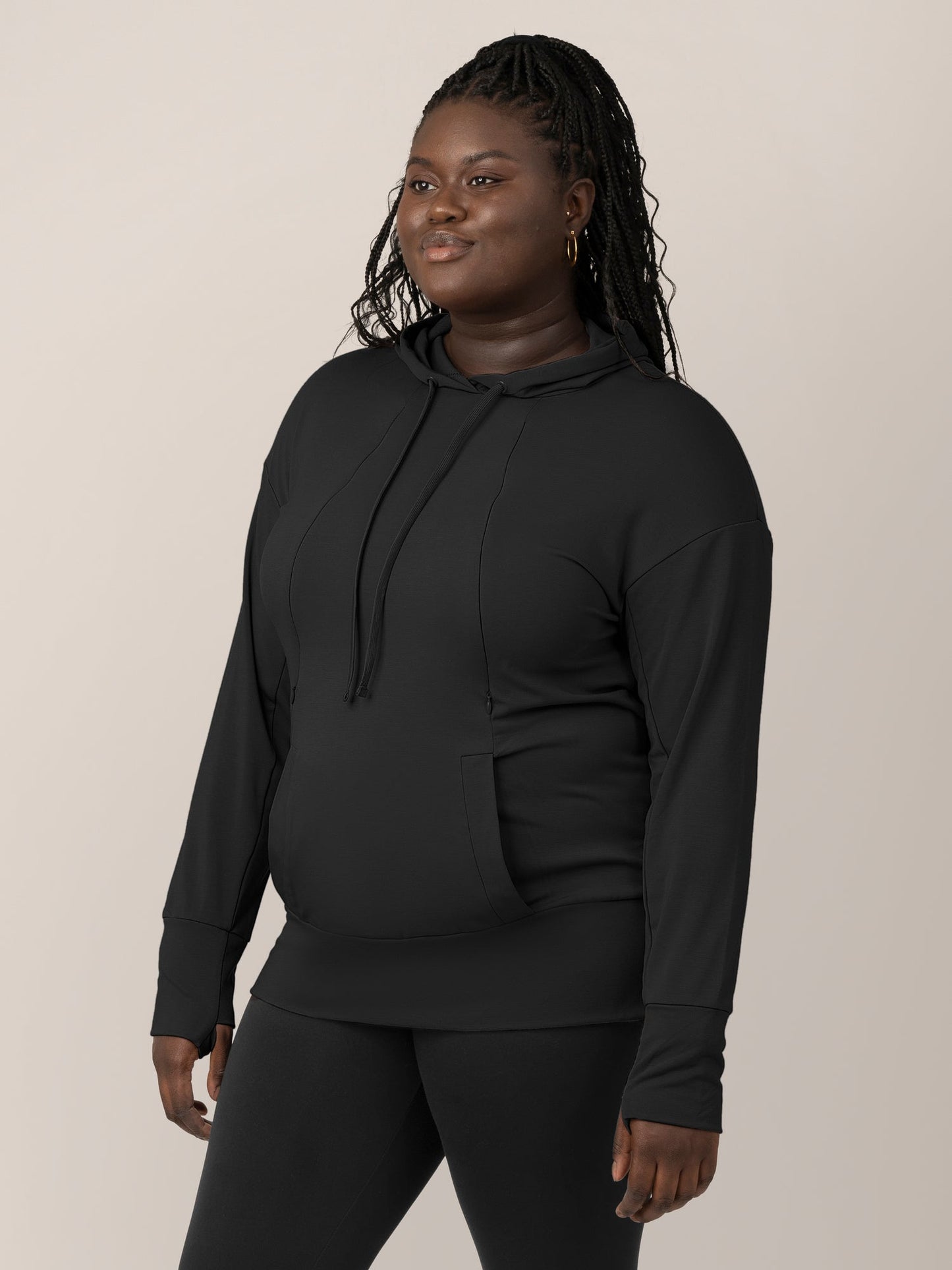 Bamboo Maternity & Nursing Hoodie | Black