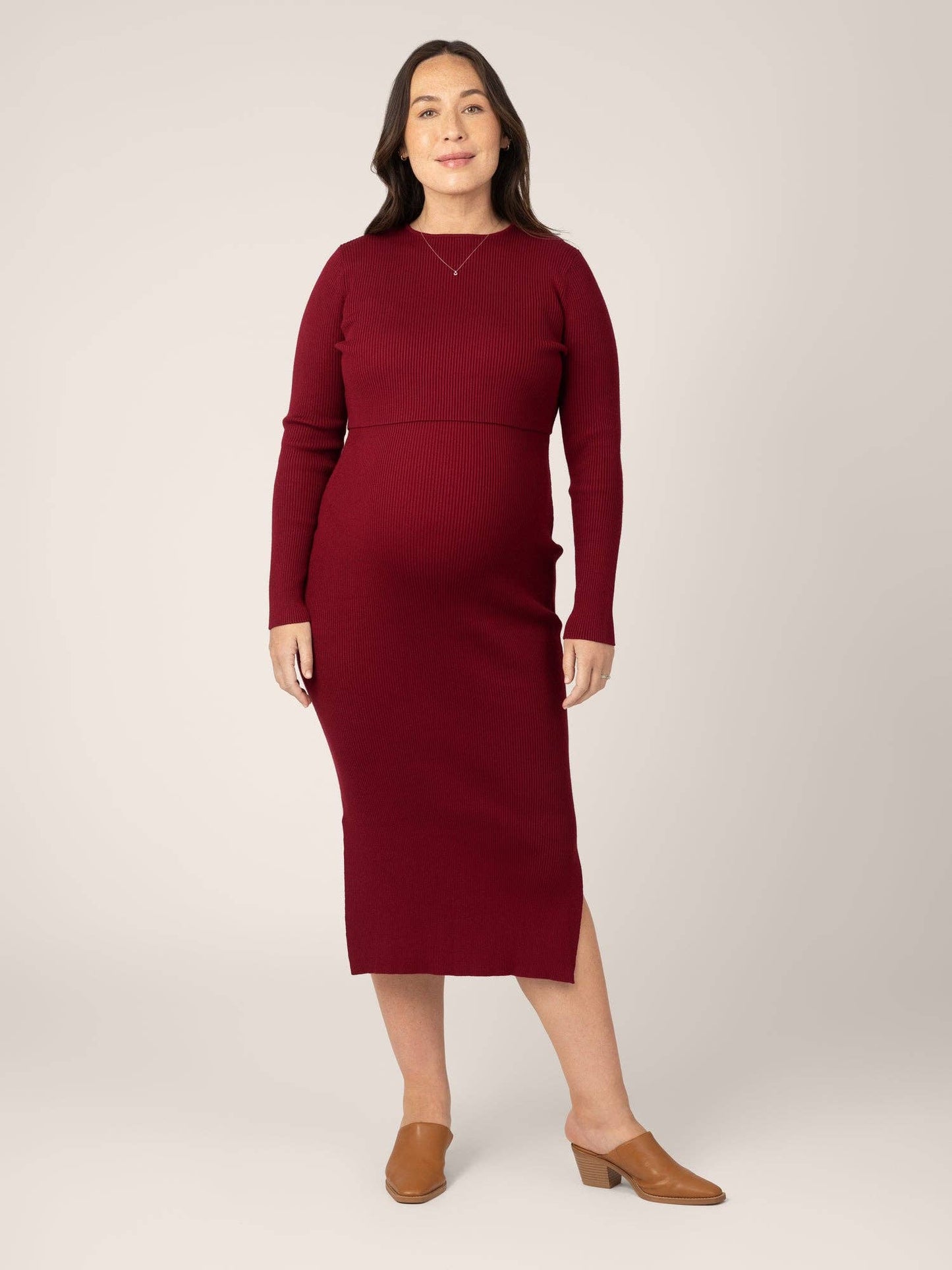 2-in-1 Maternity and Nursing Midi Dress