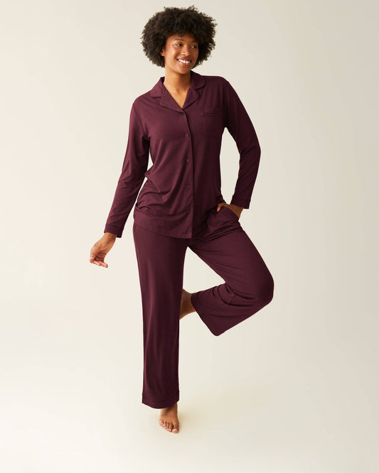 Clea Bamboo Classic Long Sleeve Maternity & Nursing Pajama