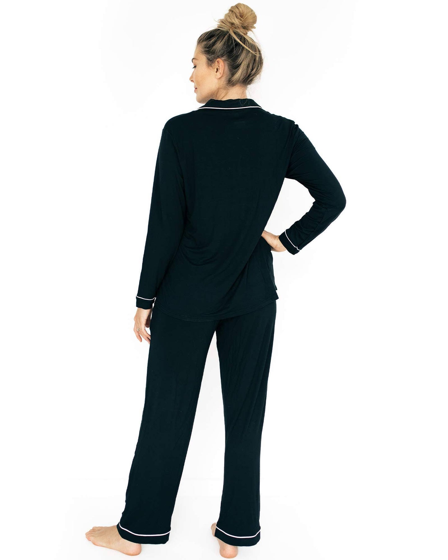 Clea Bamboo Classic Long Sleeve Maternity & Nursing Pajama