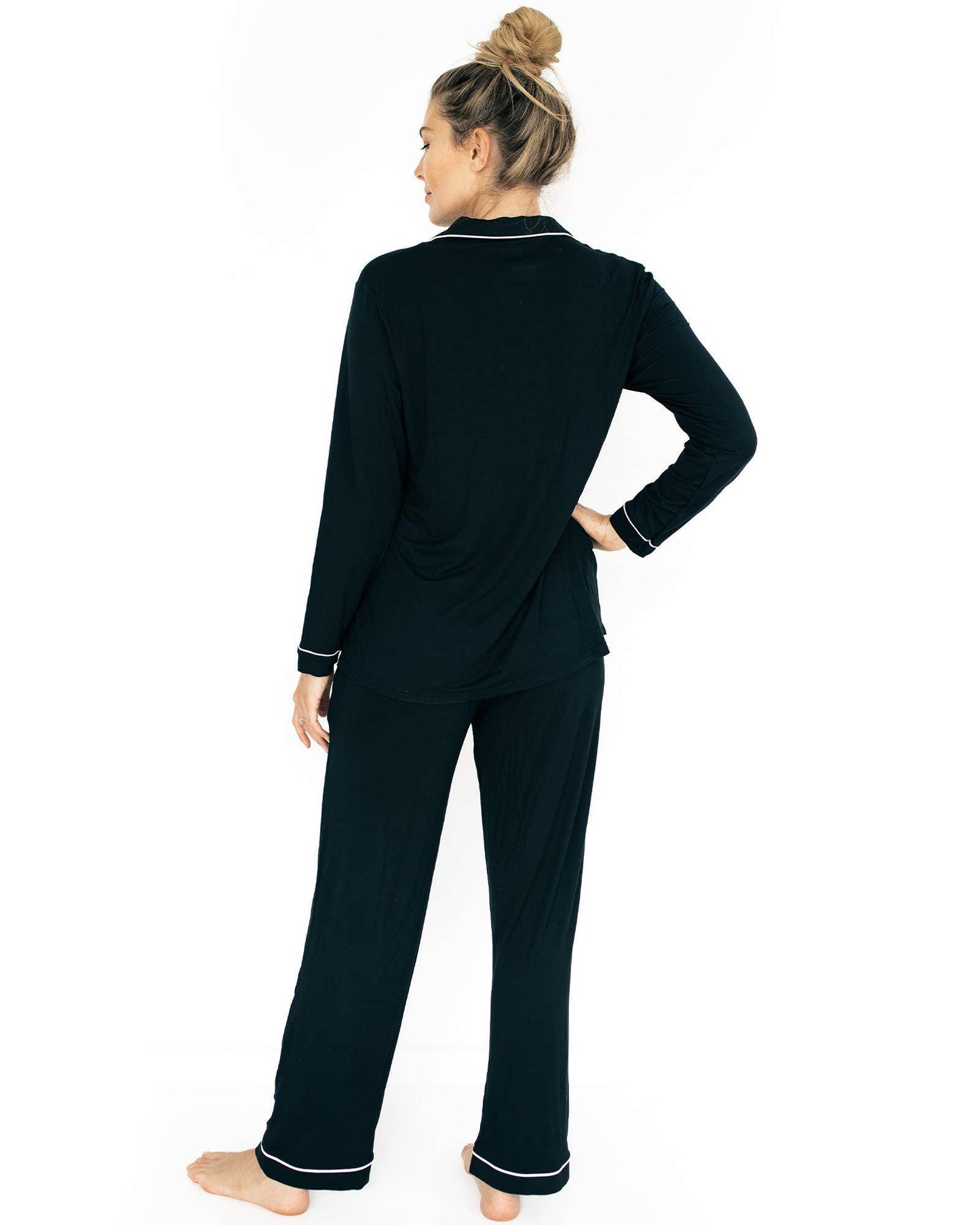 Clea Bamboo Classic Long Sleeve Maternity & Nursing Pajamas