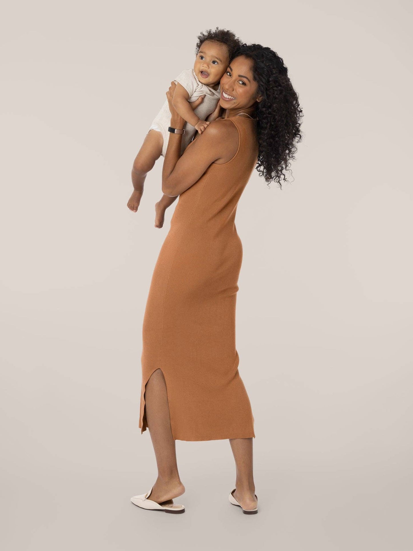 2-in-1 Maternity and Nursing Midi Dress