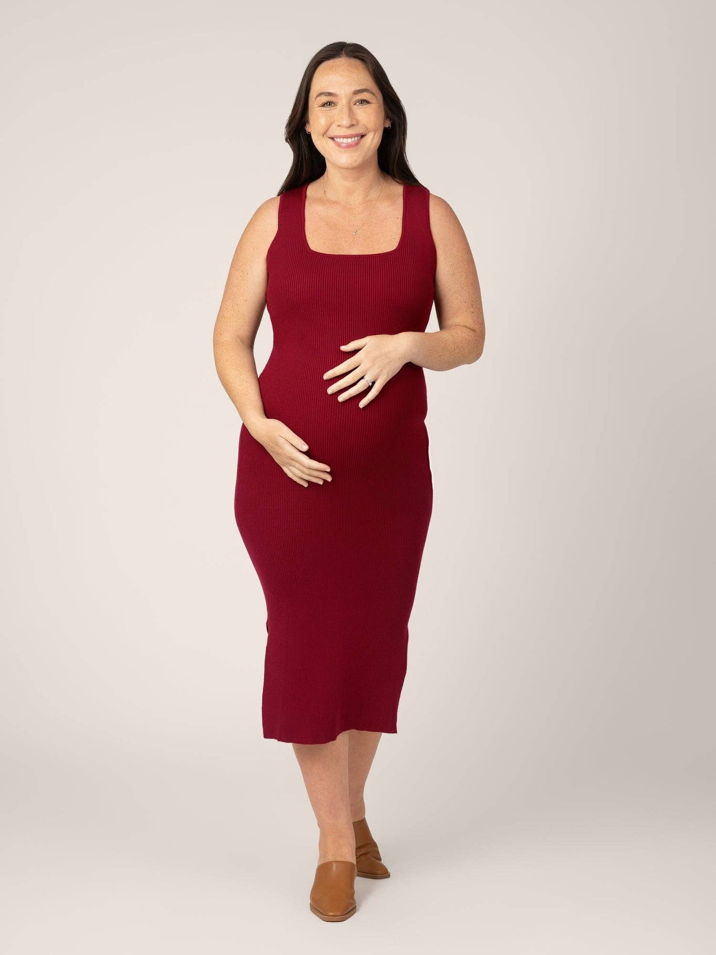 2-in-1 Maternity and Nursing Midi Dress