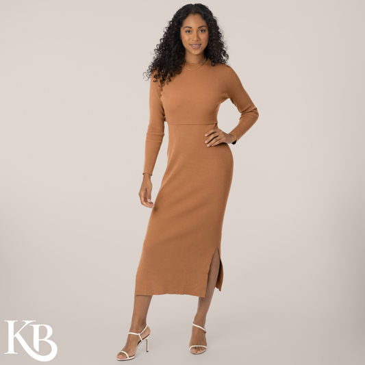 2-in-1 Maternity and Nursing Midi Dress