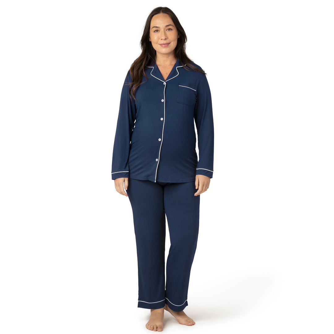 Clea Bamboo Classic Long Sleeve Maternity & Nursing Pajamas