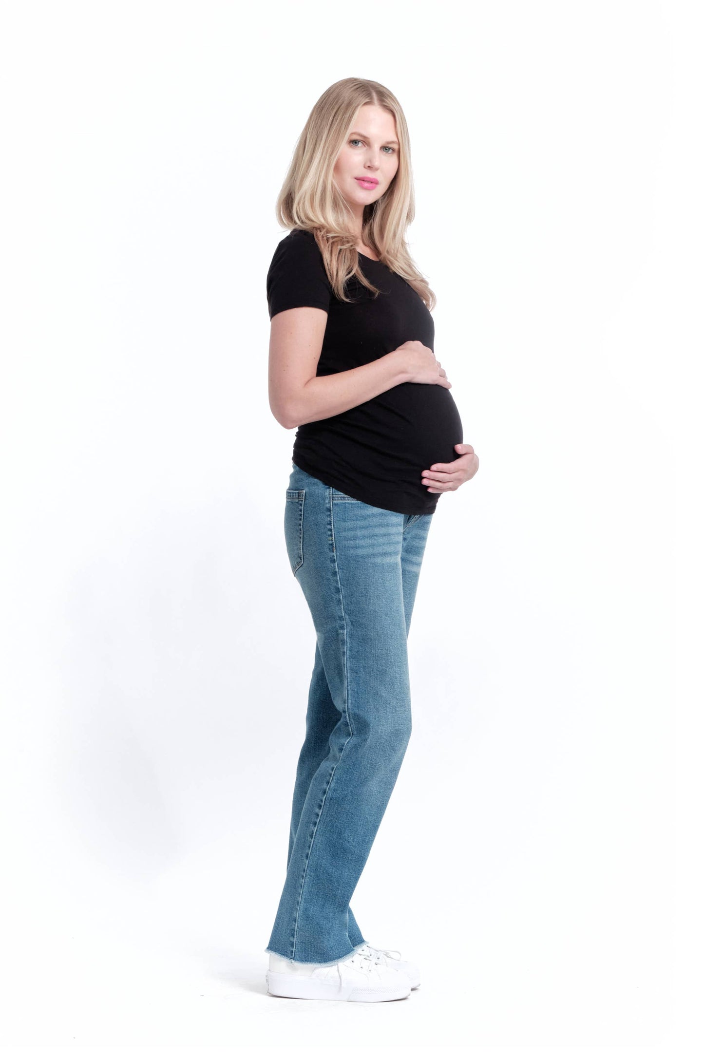 Maternity 32” Relaxed Straight Leg Jean w/ Bellyband- Samuel