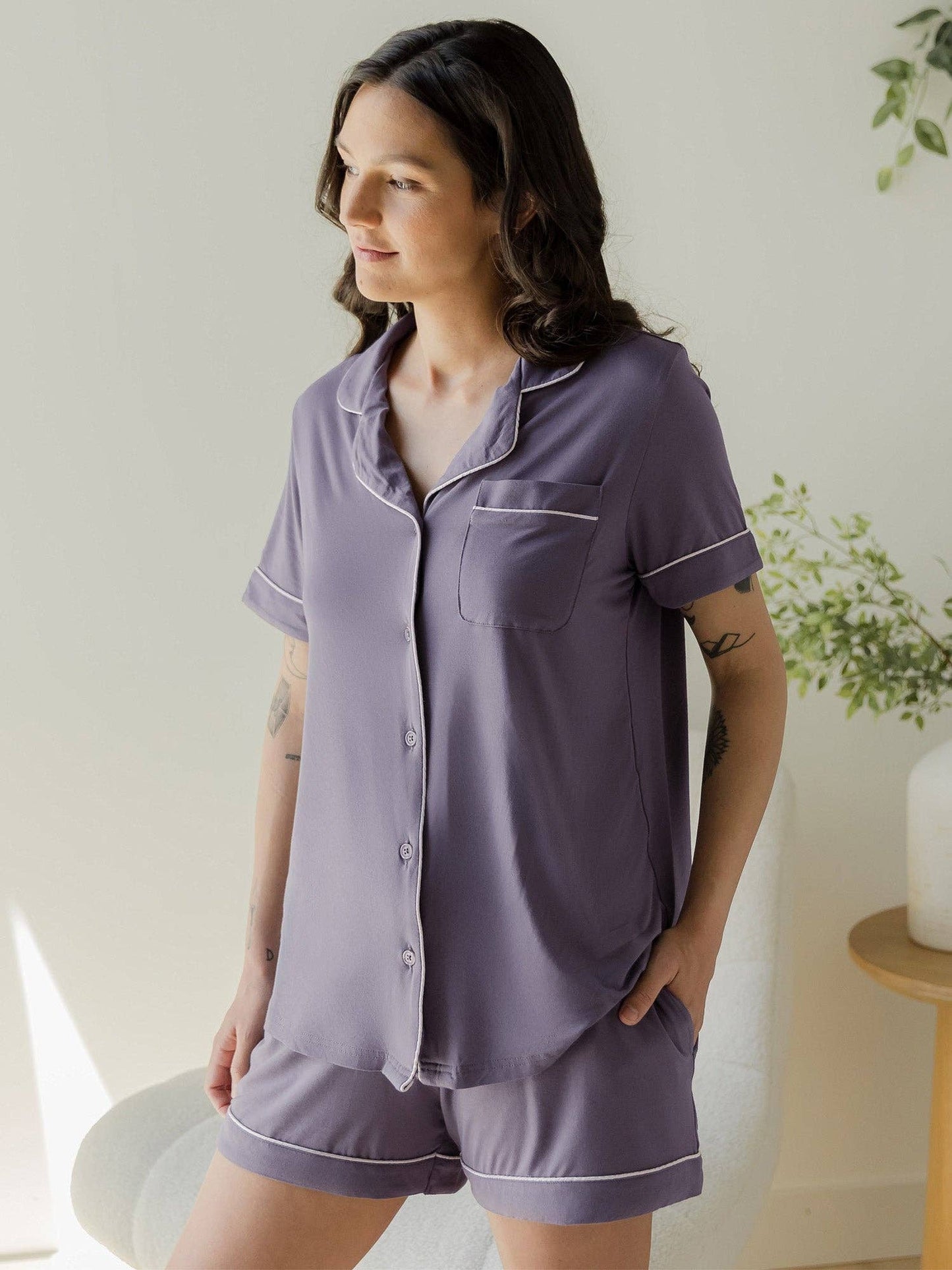 Clea Bamboo Short Sleeve Pajama Set - Spring Colors