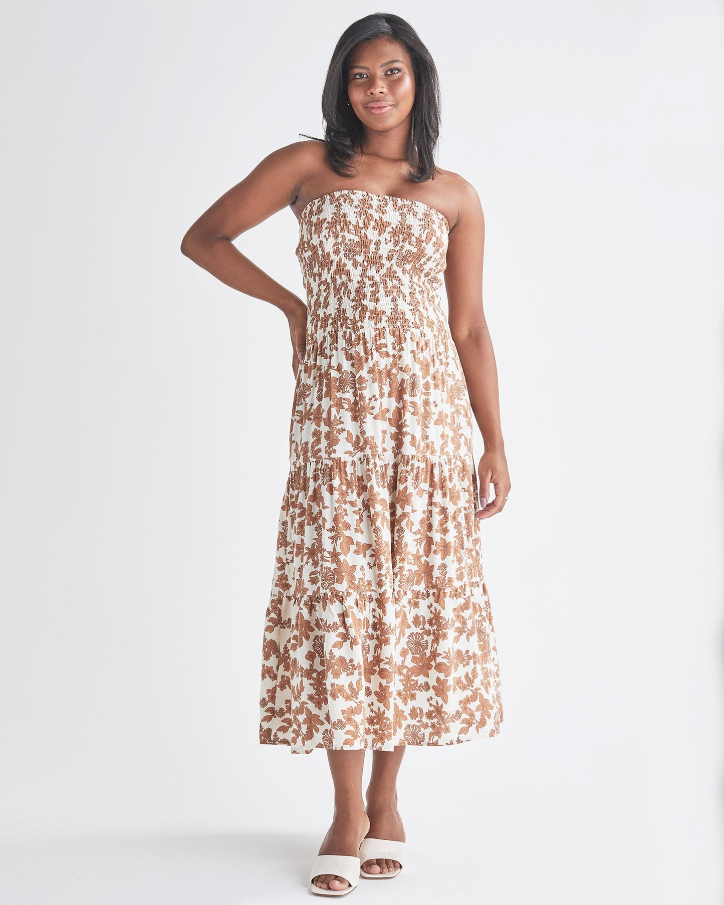 Maxi Skirt/Dress in Brown Floral Print