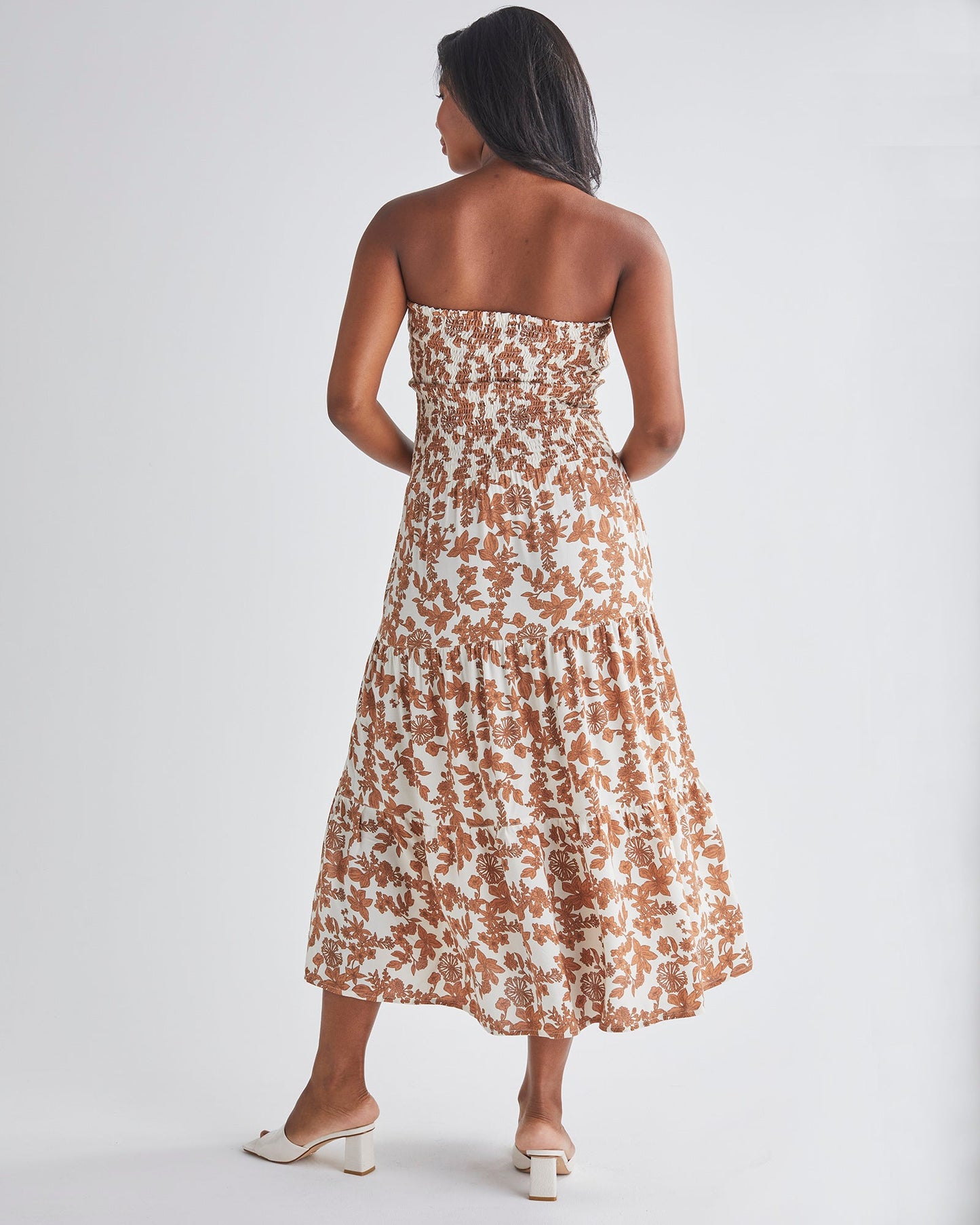 Maxi Skirt/Dress in Brown Floral Print